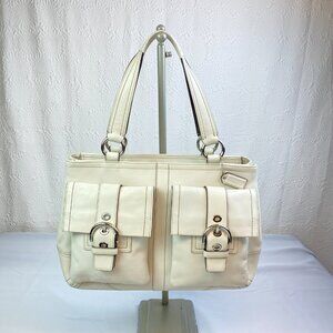 Coach Legacy Leather Pocket Tote | Cindy 🤍  Buckle Front Multi-Compartment 6468